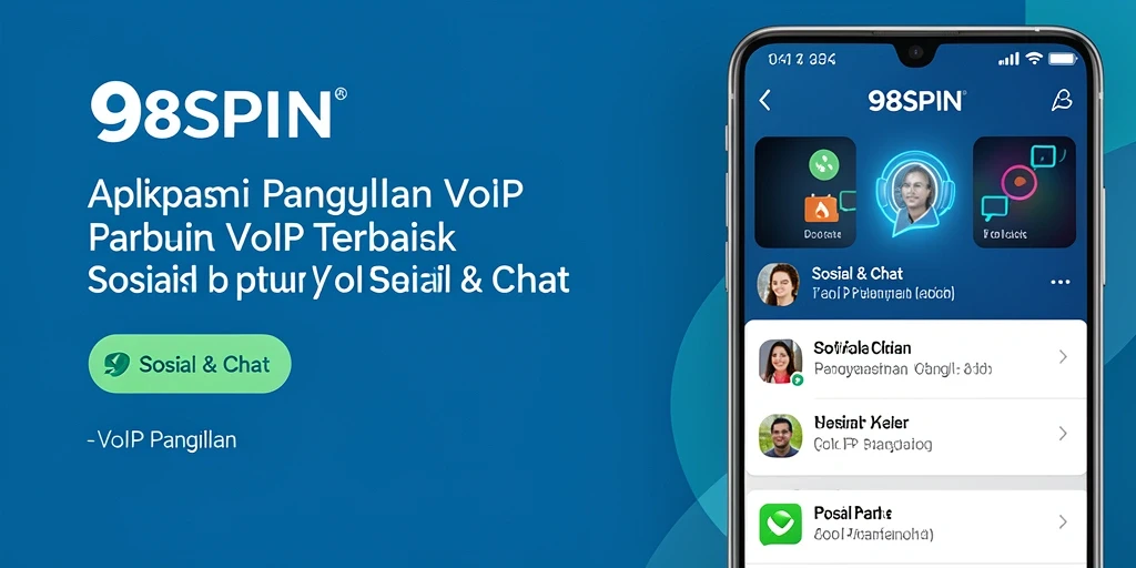 Antarmuka pengguna aplikasi 98SPIN yang menampilkan fitur VoIP Panggilan.