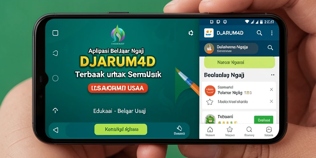 Antarmuka DJARUM4D untuk belajar ngaji yang interaktif dan informatif.