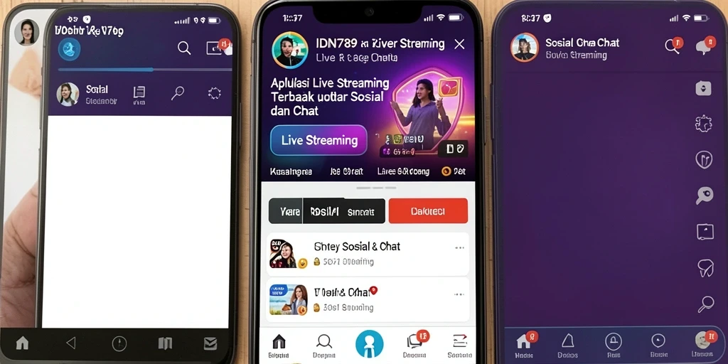 Tampilan antarmuka IDN789 yang menarik untuk Live Streaming.