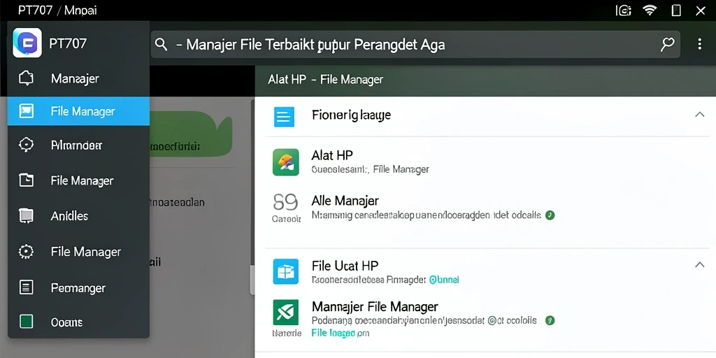 Antarmuka PT707 yang intuitif dan mudah digunakan untuk manajemen file.