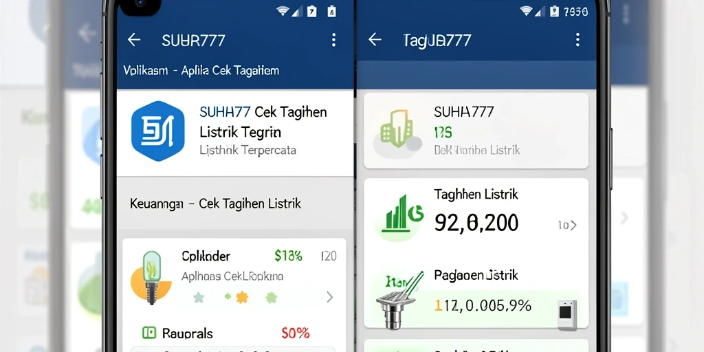 Antarmuka SUHU777 menampilkan informasi tagihan listrik dengan jelas.