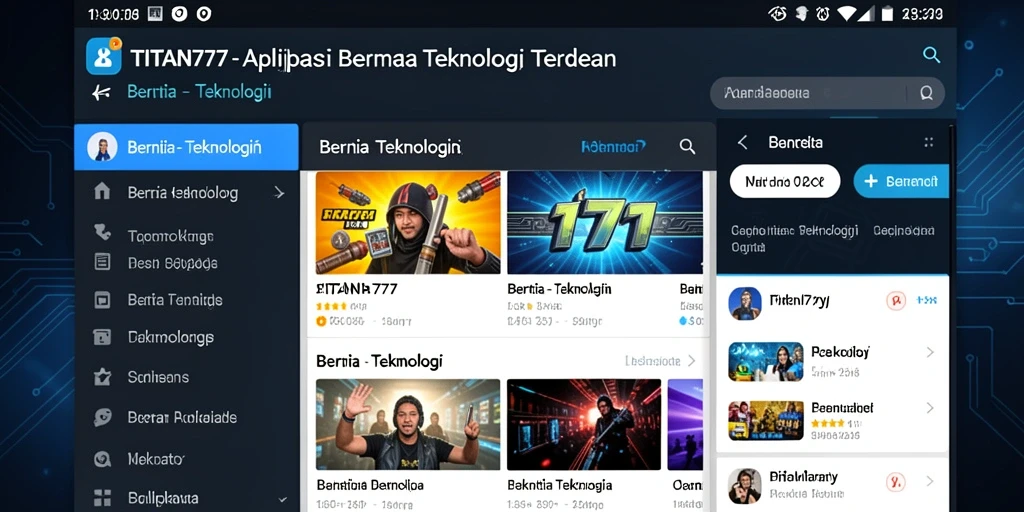 Antarmuka aplikasi TITAN777 yang menampilkan berita terbaru dan menarik.
